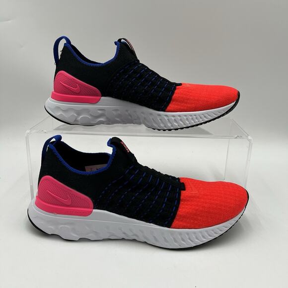 Mens Size 9 Nike React Phantom Run FK 2 Black Running Shoes DX2354 001 - Picture 1 of 5
